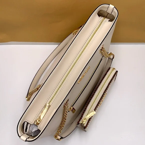 MICHAEL KORS Medium Front Pocket Shoulder Chain Tote & THREE QUARTER ZIP WALLET - Picture 5 of 16